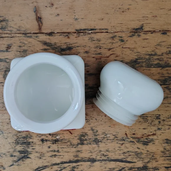 White Milk Glass Vintage Coffee Canister - Picture 4 of 6